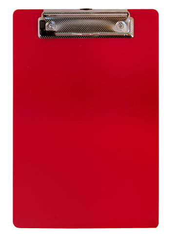 Recycled Plastic Clipboard - Red - Memo Size (00518)