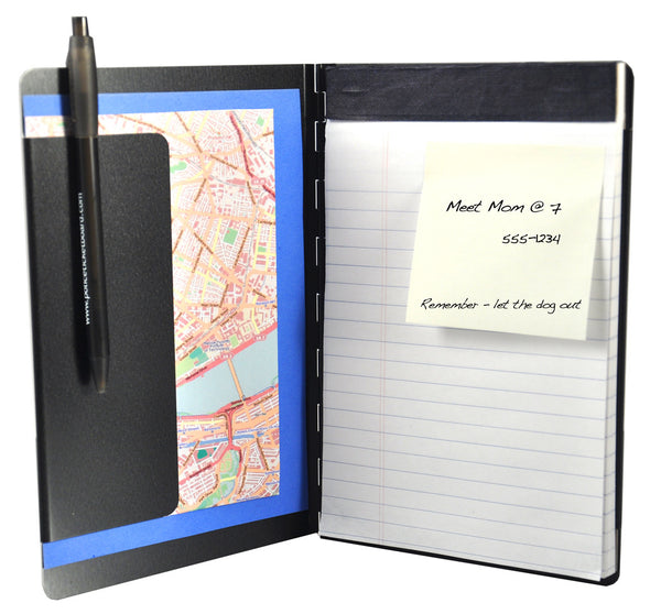 Padfolio with Writing Pad - Black - 5.5" x 8.25" (00881)