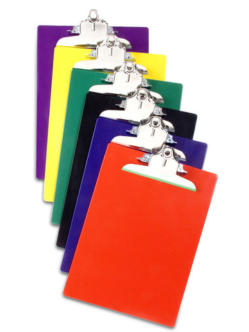 Recycled Plastic Clipboards - Assorted Colors - Letter/A4 Size - 12pk (21607)