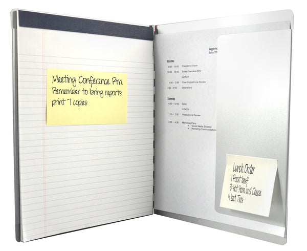 Padfolio with Writing Pad - Silver - Letter Size (00591)