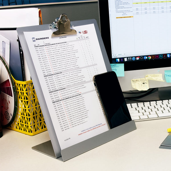 Free Standing Clipboard/Tablet Stand - Silver - Letter Size (22520)