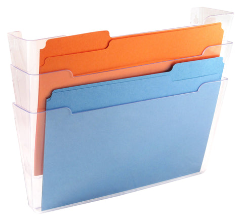Wall File Pocket - Clear - Letter Size - 3pk (27274)