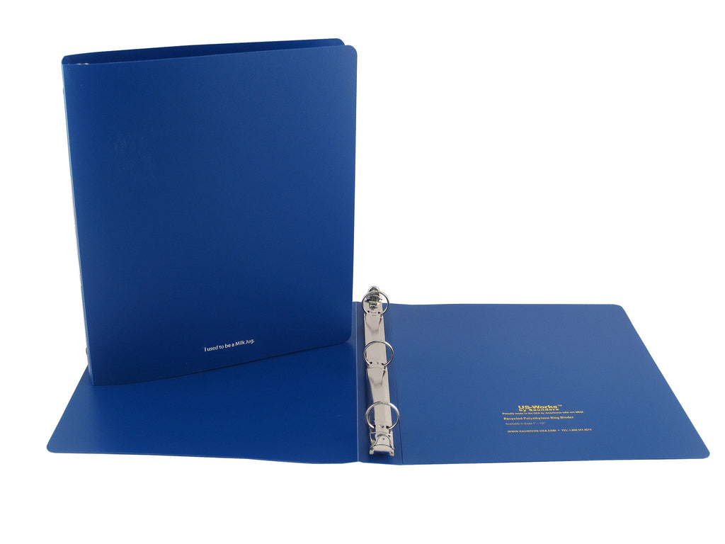 Recycled 3-Ring Poly Binder - Blue - 1" Capacity (63102)